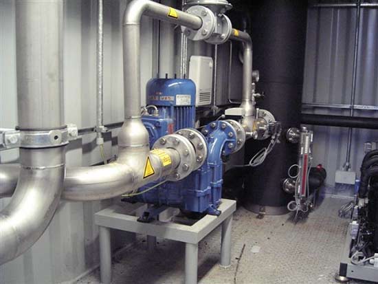 die Verdichterstation trocknet und reinigt das Gas